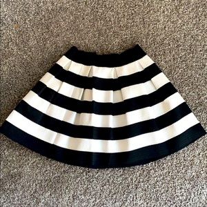 Black and White Striped Express Skirt